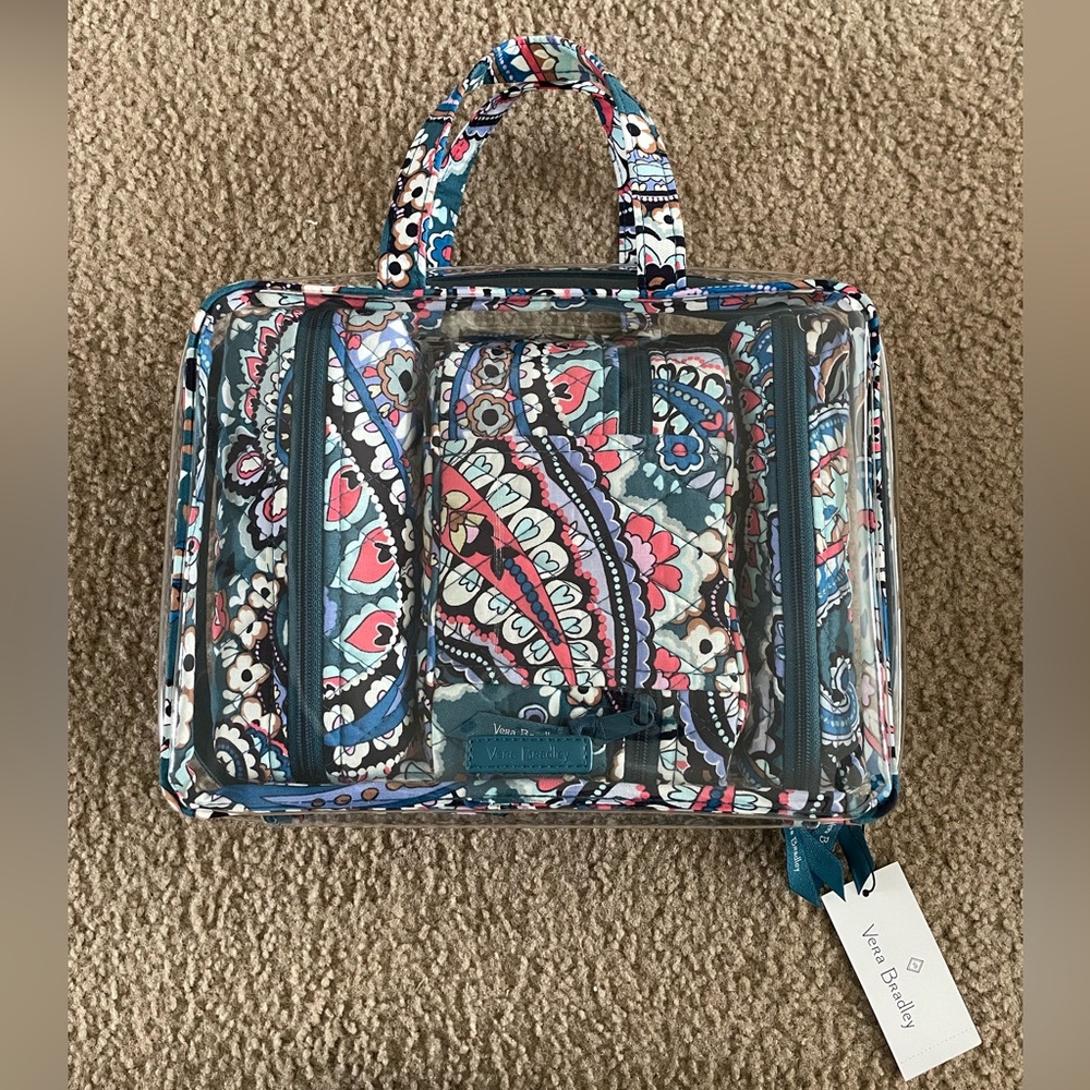 Vera Bradley Multicolor Paisley 4 PC Cosmetic Bag